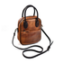 YAAGLE Vintage Contrast Color Tanned Leather Smile Face Tote YG9101