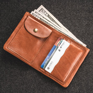 YAAGLE Classical Tanned Leather Purse Card Slots Soft Wallet YG85009 - YAAGLE.com