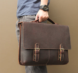 YAAGLE Men's Vintage Real Leather Laptop Business Handbag YG7090 - YAAGLE.com