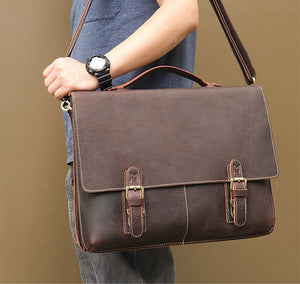 YAAGLE Men's Vintage Real Leather Laptop Business Handbag YG7090 - YAAGLE.com