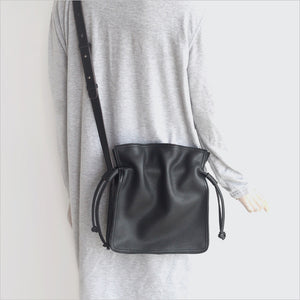 YAAGLE Female Real Leather Drawstring Bucket Shoulder Bag YGG21868 - YAAGLE.com