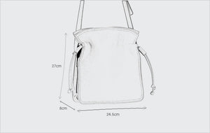 YAAGLE Female Real Leather Drawstring Bucket Shoulder Bag YGG21868 - YAAGLE.com