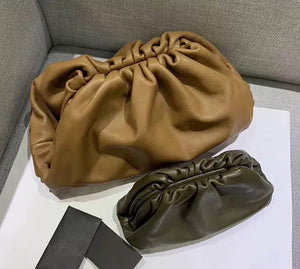 YAAGLE Fashion Female Real Leather Ruffled Drawstring Clutch Bag YG00265 - YAAGLE.com