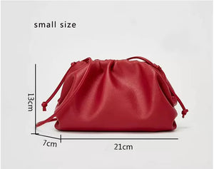 YAAGLE Fashion Female Real Leather Ruffled Drawstring Clutch Bag YG00265 - YAAGLE.com