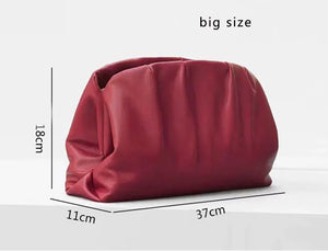 YAAGLE Fashion Female Real Leather Ruffled Drawstring Clutch Bag YG00265 - YAAGLE.com