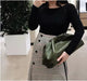 YAAGLE Fashion Female Real Leather Ruffled Drawstring Clutch Bag YG00265 - YAAGLE.com