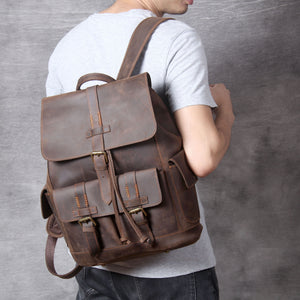 High Quality Genuine Leather Outdoor Backpack YG1112 - YAAGLE.com