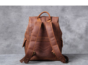YAAGLE High Quality Genuine Leather Outdoor Backpack YG1112 - YAAGLE.com