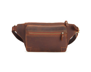 Vintage Handmade Full Grain Leather Waist Bag #M8170 - YAAGLE.com