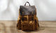 Thick Canvas Waxed Backpack with Leather Decoration #KS6002 - YAAGLE.com