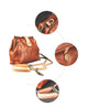 YAAGLE Women Vintage Tanned Leather magnetic button Shoulder Bags YG91 - YAAGLE.com