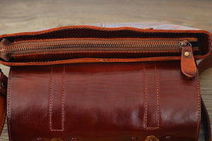 YAAGLE Women Classical Tanned Leather Cross Body Bag Messenger Laptop Bag Briefcase Vintage Handmade Work Bags YGPD2088 - YAAGLE.com