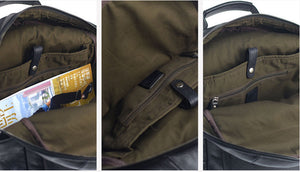 YAAGLE Unisex Large Size Tanned Leather Travel Sling Backpack YG8595 - YAAGLE.com