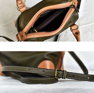 YAAGLE Women Soft Real Leather Contrast Color Top-Handle Shell Bag YG1781020 - YAAGLE.com