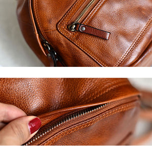 YAAGLE Girls' Casual Genuine Leather Mini Zipper Backpack YG9082 - YAAGLE.com