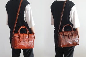 YAAGLE Female Vintage Handmade Real Leather Flap Handbag YGPD2145 - YAAGLE.com