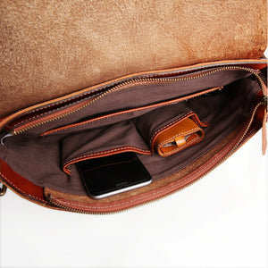 YAAGLE Fashion Men's Real Tanned Leather Business Briefcase YGBR5061 - YAAGLE.com