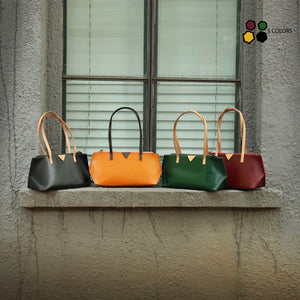 YAAGLE Women Personalized Tanned Leather Handbag Tote YGBR6018 - YAAGLE.com