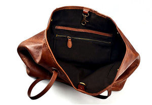 YAAGLE Women Vintage Soft Tanned Leather Handbag Tote YG8556 - YAAGLE.com
