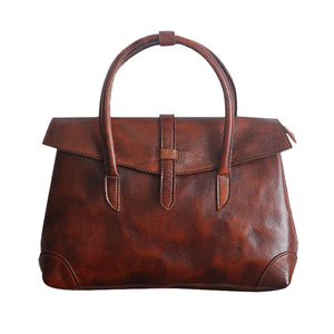 YAAGLE Female Vintage Handmade Real Leather Flap Handbag YGPD2145 - YAAGLE.com