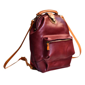 YAAGLE Lady Girls' Personalized Real Leather Sling Backpack YG00306 - YAAGLE.com