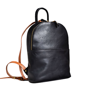 YAAGLE Girls' Simple Real Leather Student Zipper Backpack YG209 - YAAGLE.com