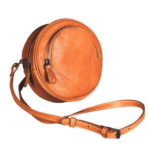 YAAGLE Women Personalized Tanned Leather Round Shoulder Bags YG7120 - YAAGLE.com