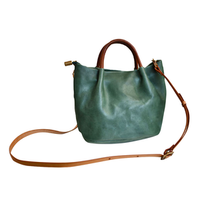 YAAGLE Women Classic Tanned Cowhide Bucket Handbag YG370 - YAAGLE.com