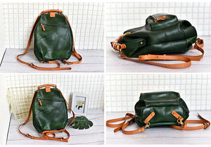 YAAGLE Lady Girls' Personalized Real Leather Sling Backpack YG00306 - YAAGLE.com