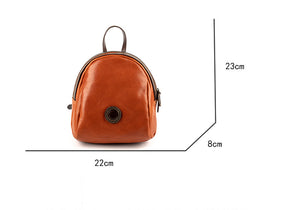 YAAGLE Girls' Tanned Leather Contrast Color Mini Zipper Backpack YGM8207 - YAAGLE.com
