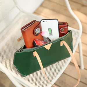 YAAGLE Women Personalized Tanned Leather Handbag Tote YGBR6018 - YAAGLE.com