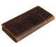 Mens Long Wallet Genuine Leather Wallet Card Holder with Crocodile Pattern Brown - YAAGLE.com