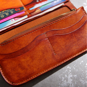 YAAGLE Multi-pockets Tanned Leather Notecase Card Slots YGBR5091 - YAAGLE.com