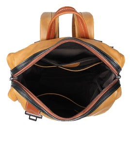 YAAGLE Genuine Leather Unisex Casual Outdoor Travel Backpack YG7260 - YAAGLE.com