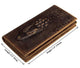 Mens Long Wallet Genuine Leather Wallet Card Holder with Crocodile Pattern Brown - YAAGLE.com