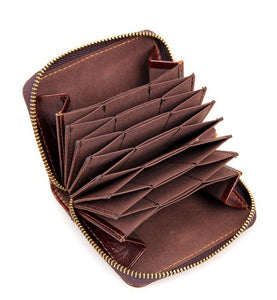 RFID Wallet for Men Genuine Leather Purse Mini Card Holder - YAAGLE.com