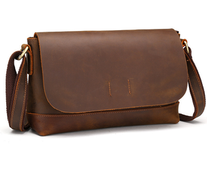 YAAGLE Men's Crazy Horse Leather Cross Body Shoulder Bag YG8896 - YAAGLE.com