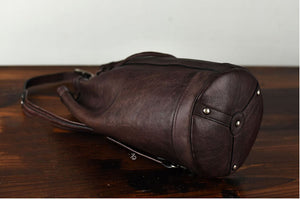 YAAGLE Mens' Cool Tanned Leather Drawstring Bucket Shoulder Bag YG8234 - YAAGLE.com