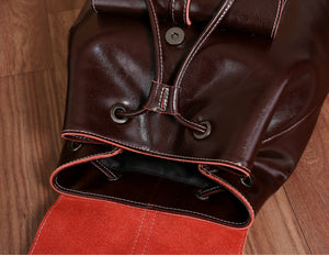 YAAGLE Women Wax Leather Drawstring Backpack YG9912D - YAAGLE.com