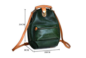 YAAGLE Lady Girls' Personalized Real Leather Sling Backpack YG00306 - YAAGLE.com