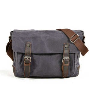 Vintage Style Waxed Canvas Crossbody Messenger Bag #KS7001 - YAAGLE.com