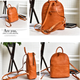 YAAGLE Girls' Simple Real Leather Student Zipper Backpack YG209 - YAAGLE.com
