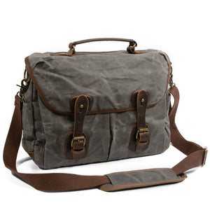 Classic Thick Waxed Canvas Cross body Tablet Messenger Bag #KS7002 - YAAGLE.com
