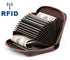 Vintage Small Full Grain Leather Rfid Blocking Card Wallet Case