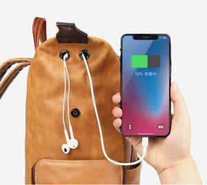 YAAGLE Genuine Leather Unisex Casual Outdoor Travel Backpack YG7260 - YAAGLE.com