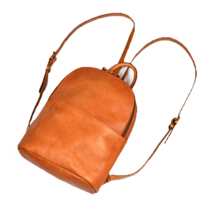 YAAGLE Girls' Simple Real Leather Student Zipper Backpack YG209 - YAAGLE.com