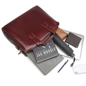 YAAGLE Men's Genuine Leather Hand Briefcase Bag for Business YG7167Q - YAAGLE.com