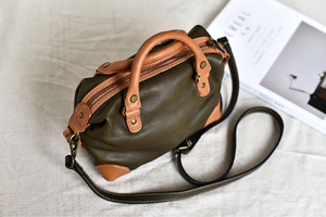 YAAGLE Women Soft Real Leather Contrast Color Top-Handle Shell Bag YG1781020 - YAAGLE.com