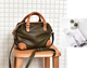 YAAGLE Women Soft Real Leather Contrast Color Top-Handle Shell Bag YG1781020 - YAAGLE.com
