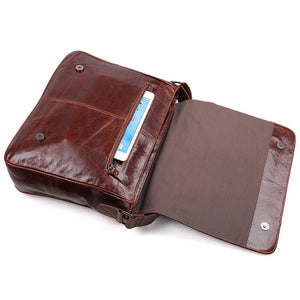 YAAGLE Men's Vintage Real Leather Flap Messenger Bag YG7338 - YAAGLE.com